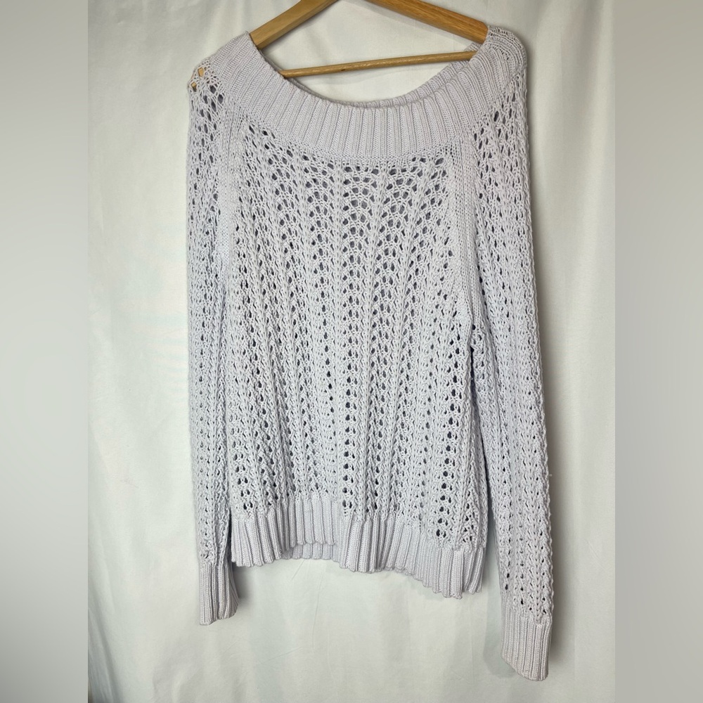 J.Crew Wide-Neck Beach Sweater blue size M knit cotton blend